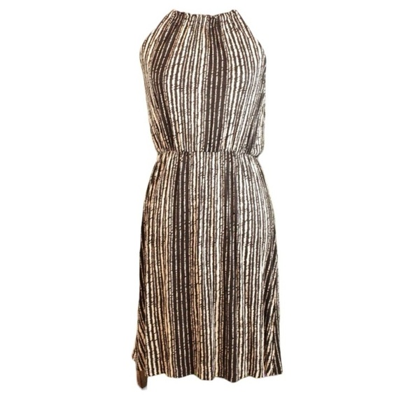 ANN TAYLOR LOFT WHITE/BLACK STRIPE STRETCH DRESS SIZE XSP - Picture 1 of 7